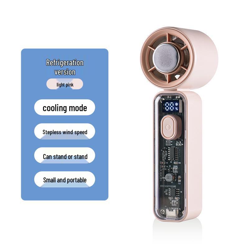 2026 Handheld Mini Cooling Fan: 100-Speed High-Power Portable Turbine for Outdoor Use.