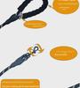 Double Handle Reflective Large Dog Leash with Logo