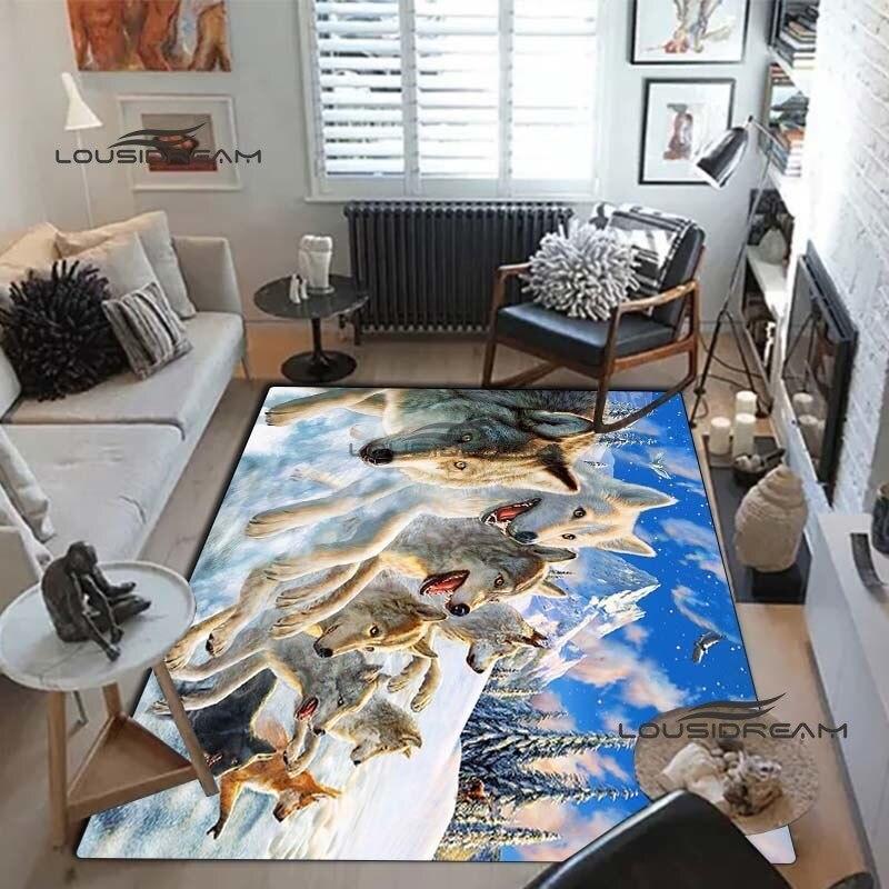 Волк искусство ковры и ковер 3D печать ковер с изображением животных напольный коврик для гостиной спальни большой площади мягкий ковер ковер для детской комнаты