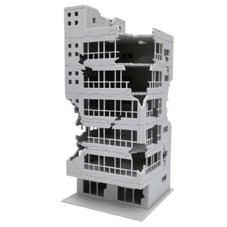 Масштаб N 1:144 Разрушенное Поврежденное Здание Сборная Модель Outland Model для Песочницы Микроландшафта Украшения Декор