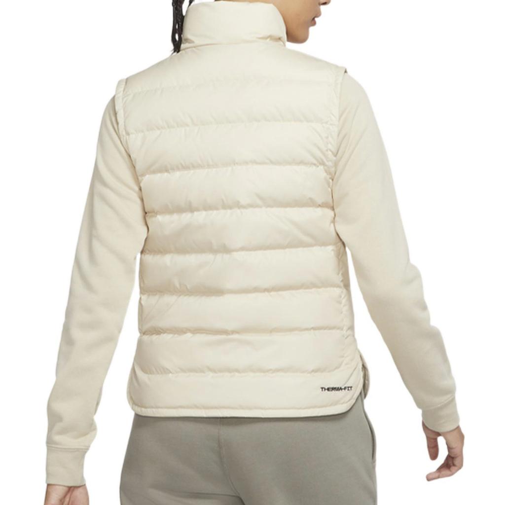 Nike Logo Print Pattern Zipper Warm Stand Collar Down Vest Women Vest White DR1591-206