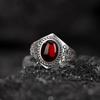 S925 Sterling Silver Blood Aber Twist Egg Noodle Ring Living Ring