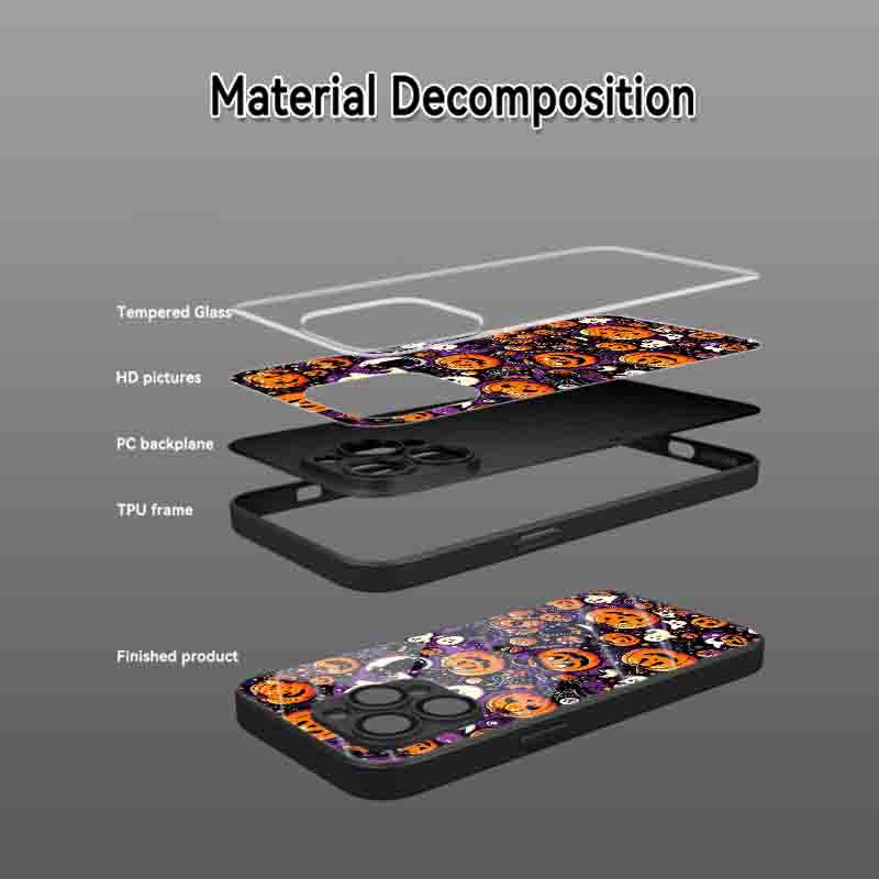 Стеклянный чехол для телефона с рисунком тыквы на тему Хэллоуина Для iPhone 17 Pro Max 11 12 13 14 15 16 Pro 16E 17Air 7 8 Plus XR XS X Чехол