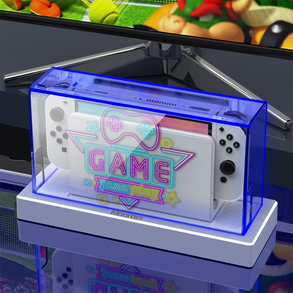 Прозрачный защитный чехол для дисплея от пыли для Nintendo Switch/OLED Host Shell Светящийся чехол для основания NS Games Аксессуары