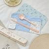 Floral Plaid Spliced Tableware Storage Bag Utensil Pouch  Chopsticks Spoon Storage