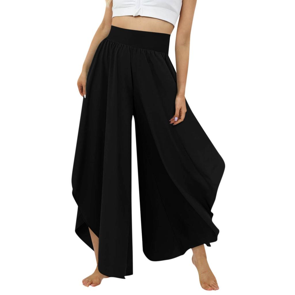 Брюки для женщин, повседневные летние брюки с эластичной резинкой на талии и карманами