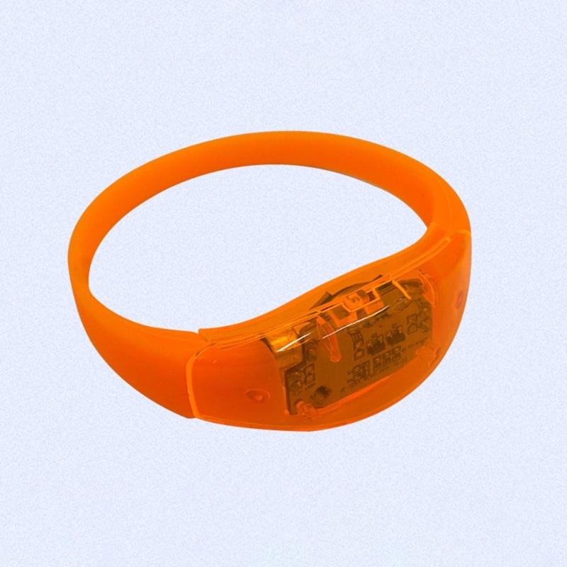 10pcs Voice Activated Sound Control LED Bracelets Flashing Silicone Bangle Christmas New Year Wedding Party Decoration