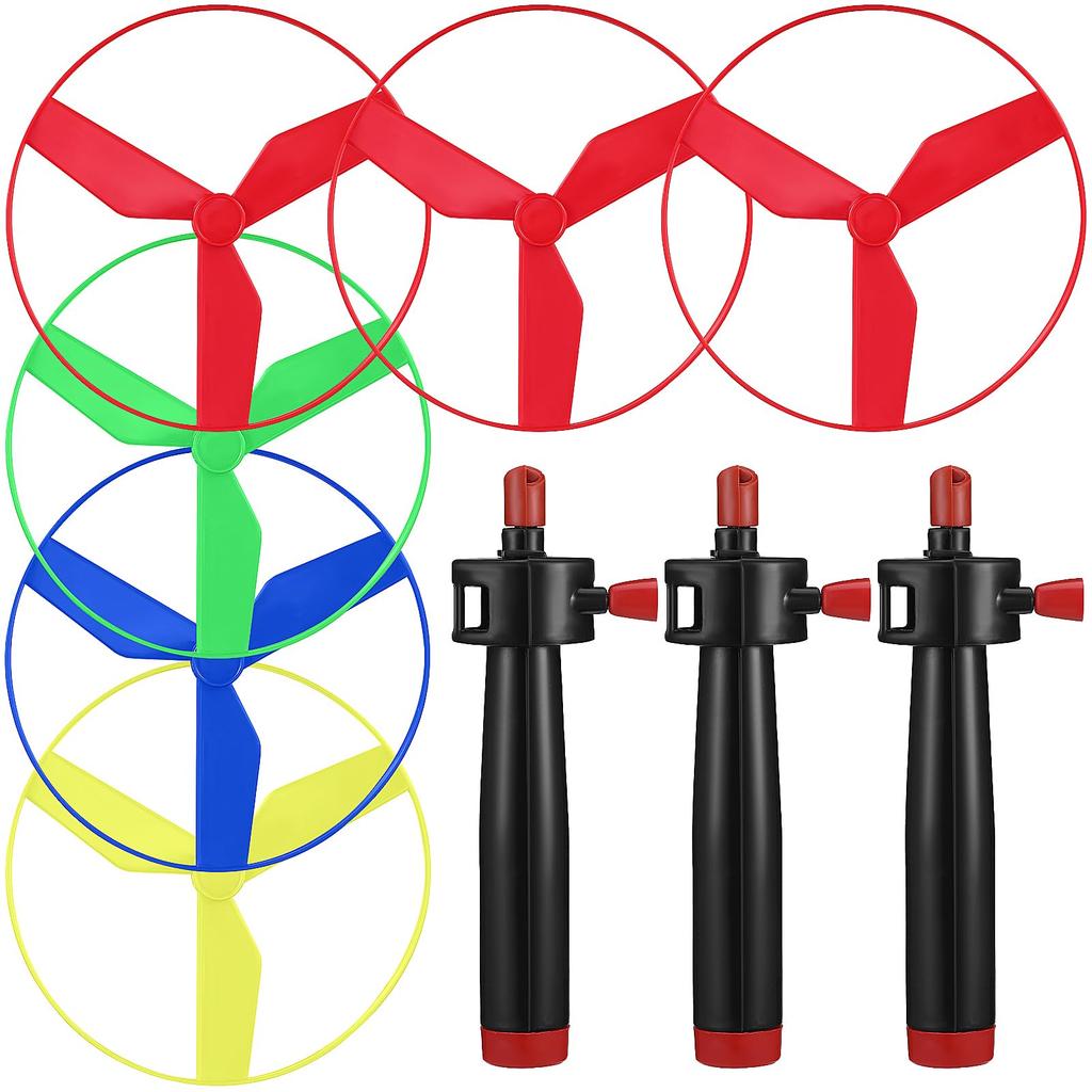 DECHOUS Бамбуковый волчок НЛО Летающий светящийся бамбуковый волчок Летающий пропеллер Веревочный пластиковый летающий вертолет Парковые игровые товары