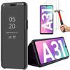 Protective Case - PROSHOP - for Samsung A31 - Mirror Effect - Black - Pack 2 Tempered Glasses