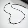 Salircon Gothic Black Spray Painted Metal Chain Short Necklace Women's Korean Fine Chain Choker Necklace Trend Neck Jewelry