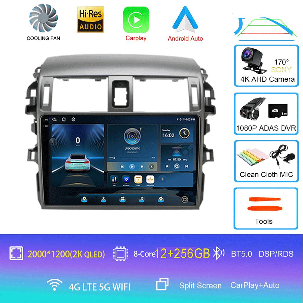 Android 14 Carplay 2din видеоплеер Автомагнитола для Toyota Corolla E140/150 2006 - 2013 4G GPS Мультимедийный плеер Стерео