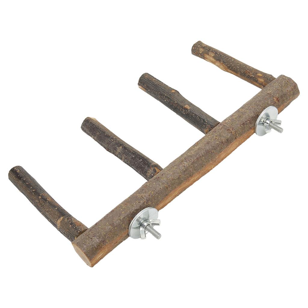 Bird Ladder Perch 4 Step Wooden Bird Ladder Stand Perch for Small Medium Parrot Animal L