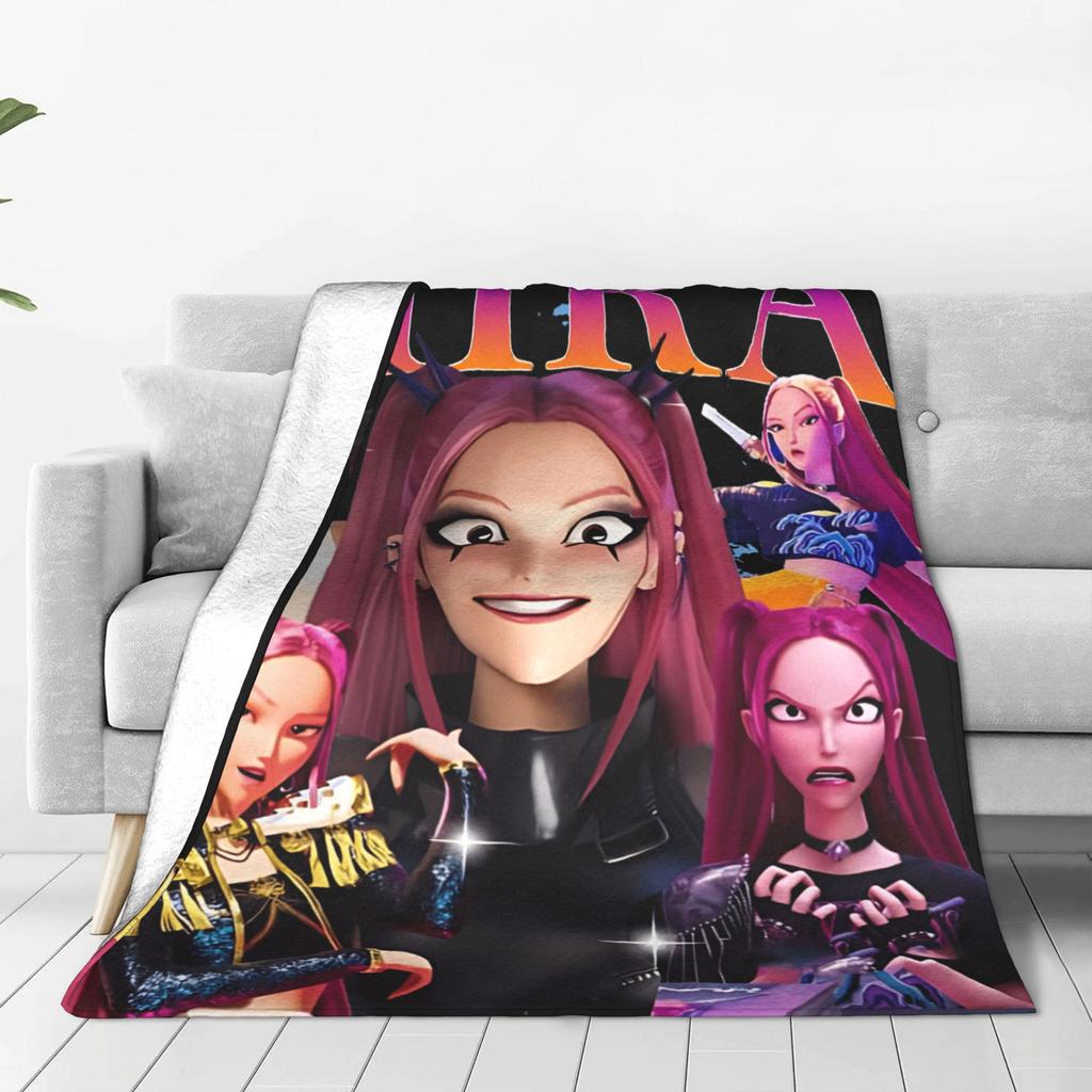 Mira Kpop Охотники на демонов Фланелевое одеяло Зима Мягкое одеяло для детей Уличное Пушистое покрывало Покрывало для дивана