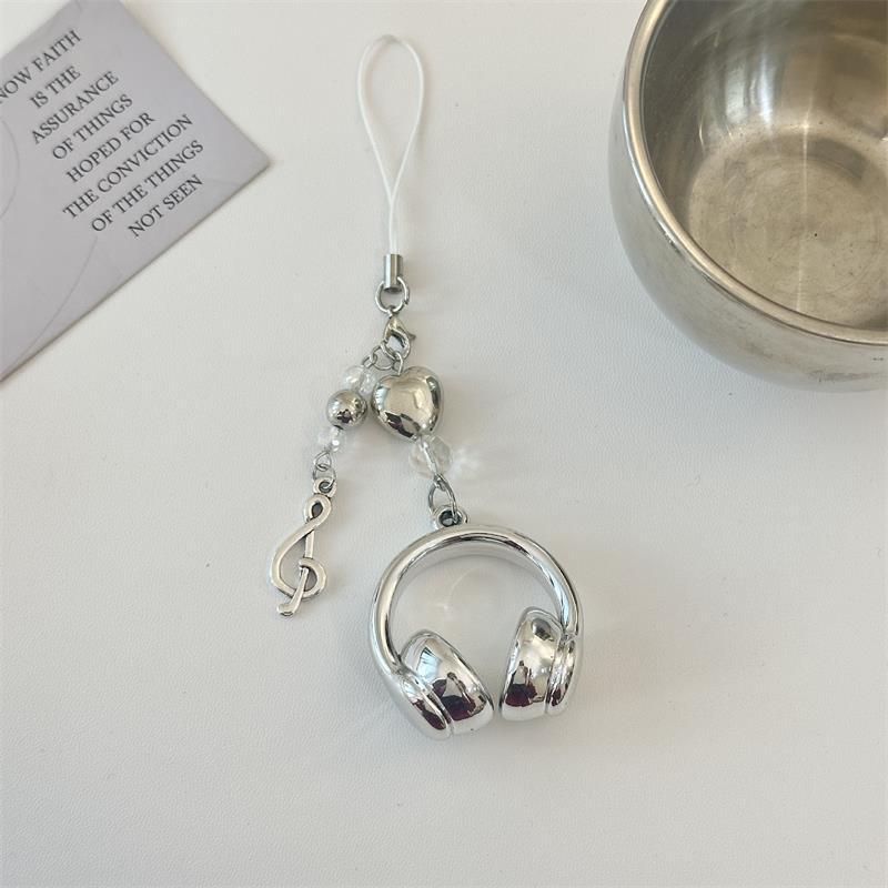 Милые Сладкие Наушники Любовные Бусины Цепочка для Мобильного Телефона Брелок Подвеска Шарм для Рюкзака Украшения для Сумки Подарок для Девочки