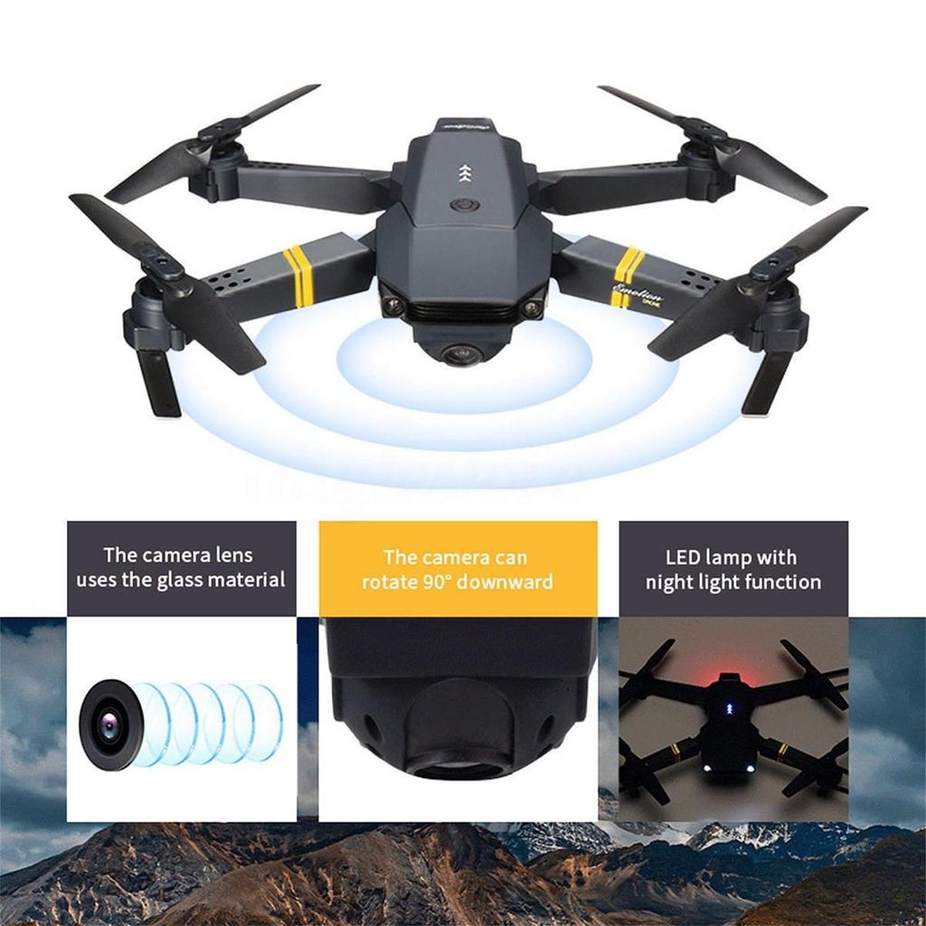 Drone With WiFi FPV 4K HD ESC Camera,Fly Altitude Hold Headless Mode Altitude Hold Mode Foldable RC Drone Quadcopter Circle Fly Route For Beginners