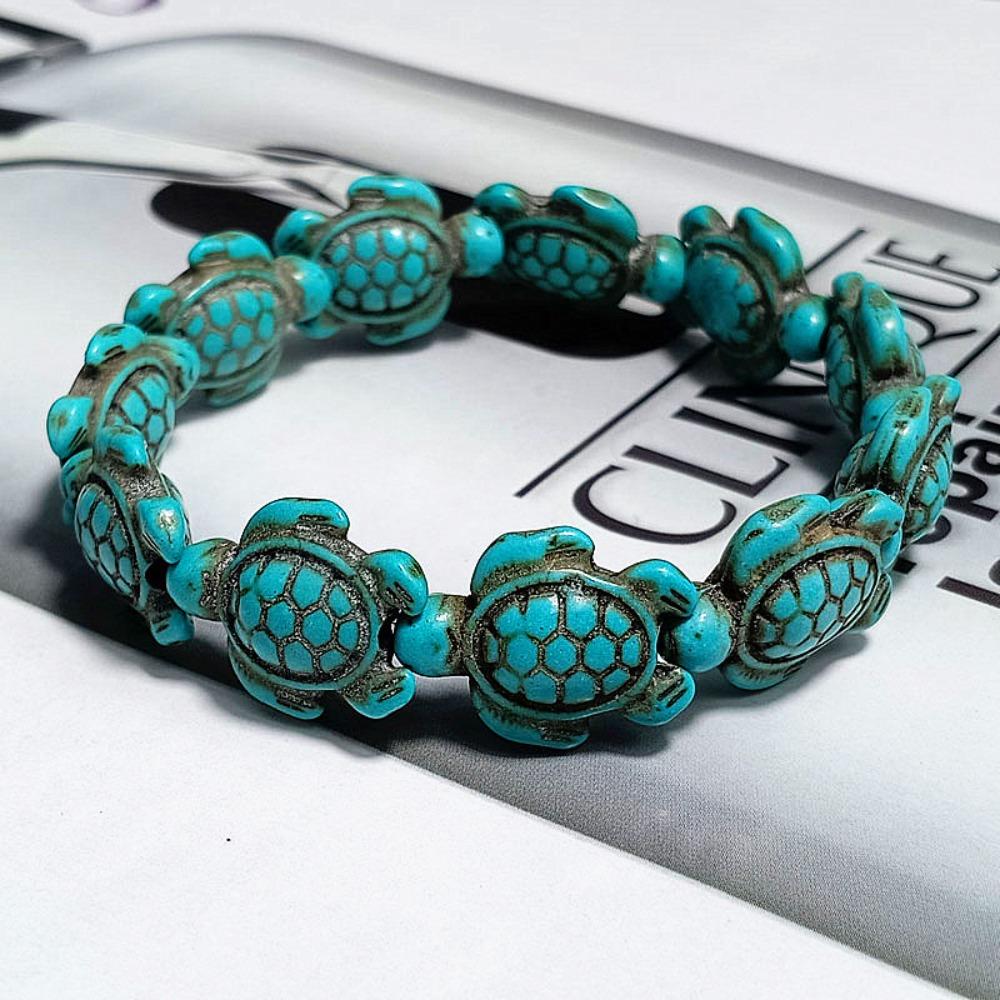 Hand String Blue Turquoise Turtle Bracelet Bohemian Turtle Bracelet Chain  Girls