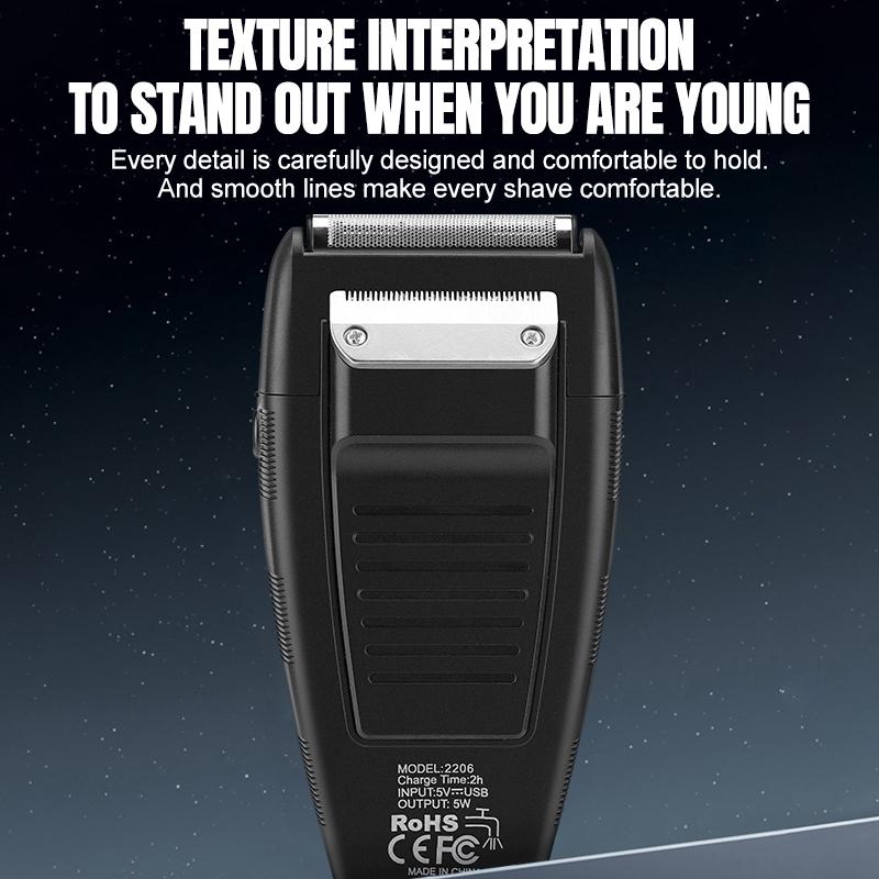 Professional Hair Clipper Beard Shaver Self-service Haircut Bald Shaving Machine Waterproof Three-speed Long Battery