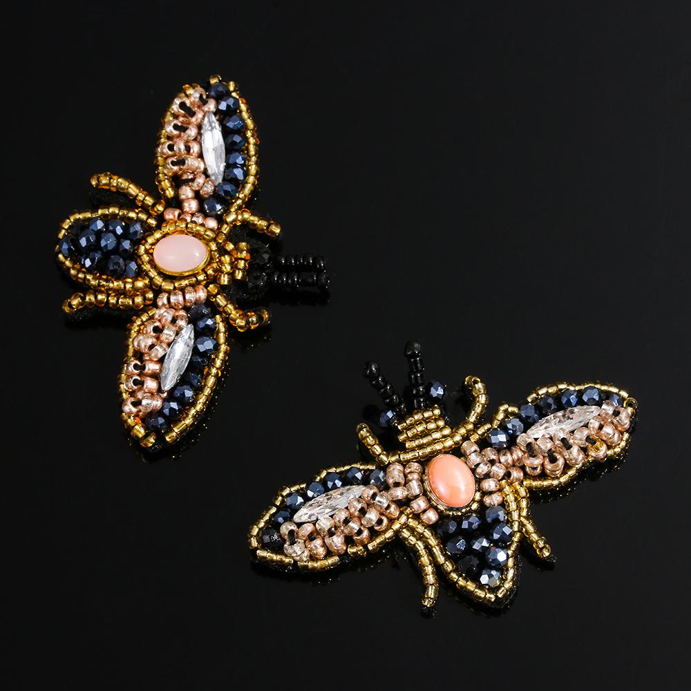 Sewing & Fabric Rhinestone Embroidery Sew on Patch Bee Badge Crystal Applique Sequin Patches