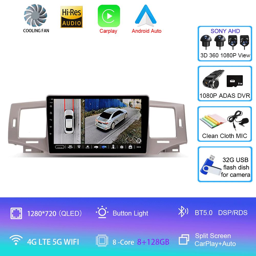Автомобильный радиоприемник Android 14 Carplay Auto Multimedia Player для Toyota Corolla 9 E120 2004-2006 WIFI+4G Автомагнитола Стерео 2din Головное устройство
