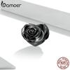 BAMOER Love Black Rose Подвески 925 пробы Серебряные бусины в форме сердца подходят для женщин Оригинальный браслет Изящные ювелирные изделия Индивидуальный подарок