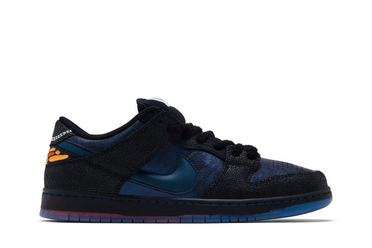 Мужские кроссовки Nike SB Dunk Low Pro Bluetile Skateboards Черный/Черный-Глубокий Оранжевый