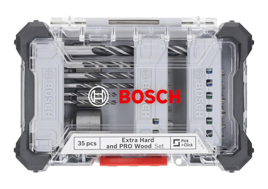 BOSCH набор сверл по дереву с битами-насадками, 35 шт. &