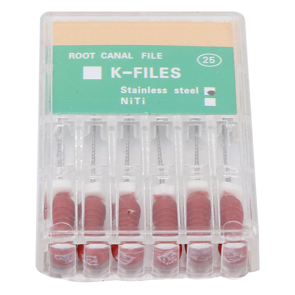 Файлы для корневых каналов из нержавеющей стали для стоматологической клиники Эндодонтический K-файл Аксессуар для стоматологического инструмента
