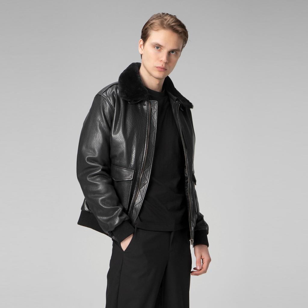 Dericlub Мужское пальто из 100% натуральной кожи