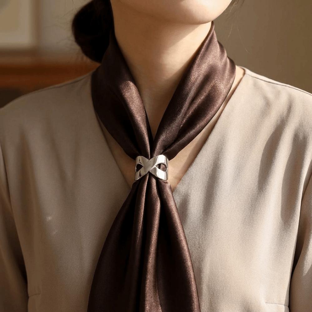 Smooth Irregular Bow Scarf Buckle Zinc Zinc Alloy Shawl Clasp Simpl Clothes Corner Clip Party