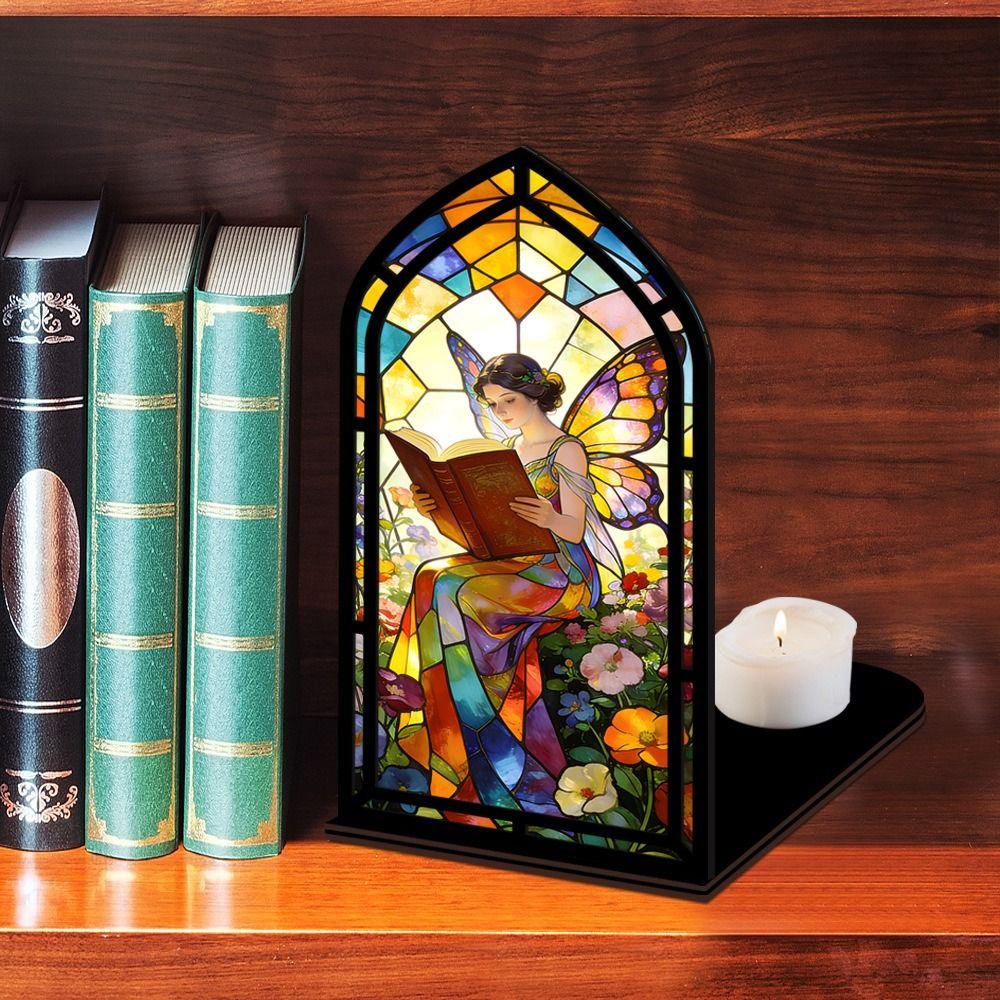 Multicolor Candle Holder Gothic Arch Design Tabletop Holder Bedroom Decor