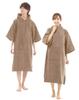 Расслабляющее полотенце-пончо, хлопковый халат, пончо для сауны, пончо для серфинга, японская проверка 100% (Мокко Бежевый)