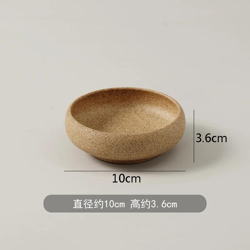 Vintage Frosted Brown Ceramic Plate Restaurant Round Steak Plate Pasta Plate Dessert Plates Snack Plates  Creative Salad Plates