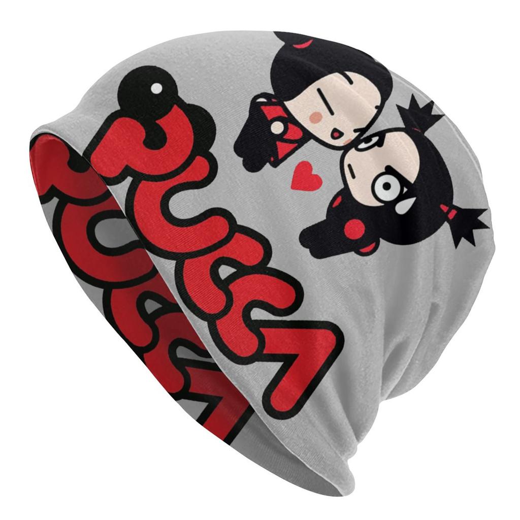 Женская шапка-бини с напуском в стиле аниме Pucca, унисекс, с персонажами мультфильмов, модные вязаные шапочки Skullies, шапка для зимних лыж