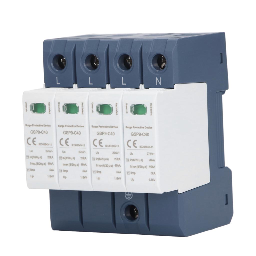 Устройство защиты от перенапряжения 40KA 4P SPD Protector Промышленный монтаж на DIN-рейку AC 275V
