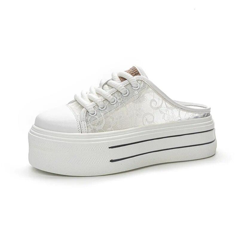 Fujin 6 см массивные кроссовки из натуральной кожи с сеткой, вулканизированная платформа на танкетке, весенняя дышащая женская осенняя удобная обувь на полой подошве