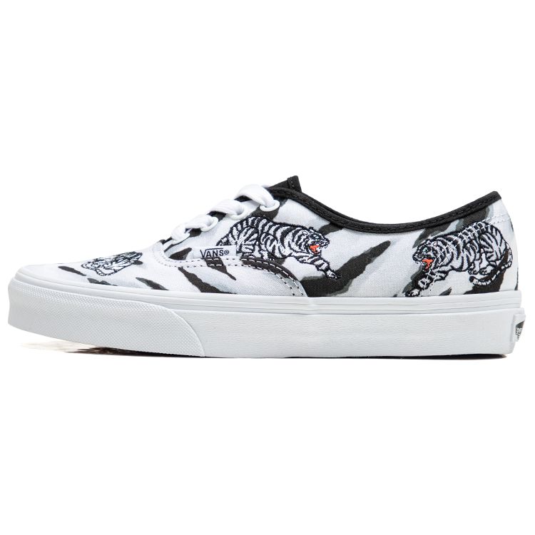 Vans Authentic Series Tiger Print Casual Low-Top Skate Shoes Unisex Sneaker Black White VN0A5KRDWHT