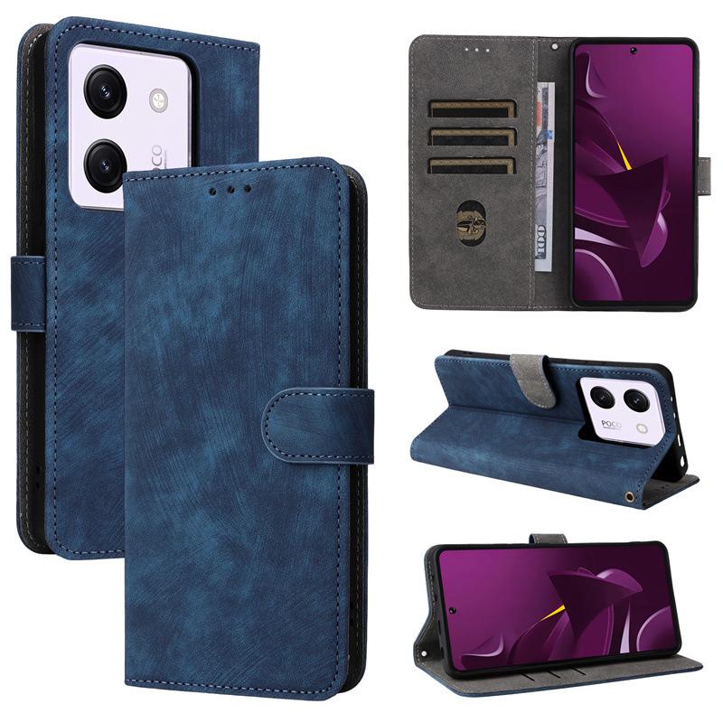 Кожаные чехлы-книжки, совместимые с Xiaomi Poco M7 Pro / Redmi Turbo 4, Redmi Note Note 14, Poco X7 Pro, противоударный защитный чехол для всего корпуса