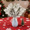 10/20/30Pcs Artificial Snowy Pine Branch 5 Fork Faux Greenery Stem Fake Plants Pick Xmas Holiday Wedding Party Home Decoration