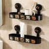 Plastic Suction Cup Storage Rack Wall Mounted Punch Free Shampoo Storage Rack Removable Space Saving Wall Hanging Storage Rack