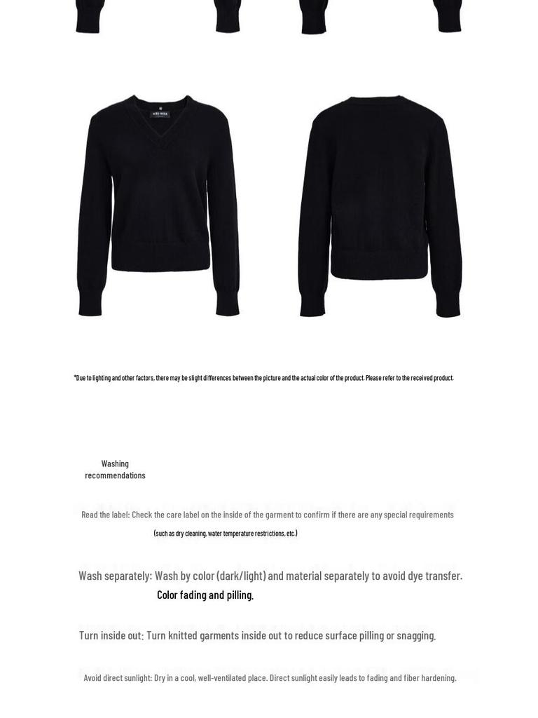 VEROMODA Women's V-Neck Detachable Lace Collar Sweater