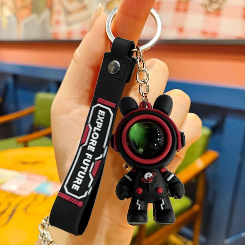 Cartoon Rabbit Keychain Cute Astronaut Rabbit Doll Keyring Bag Pendant Couple Car Keyholder Creative Bag Charm Accessories