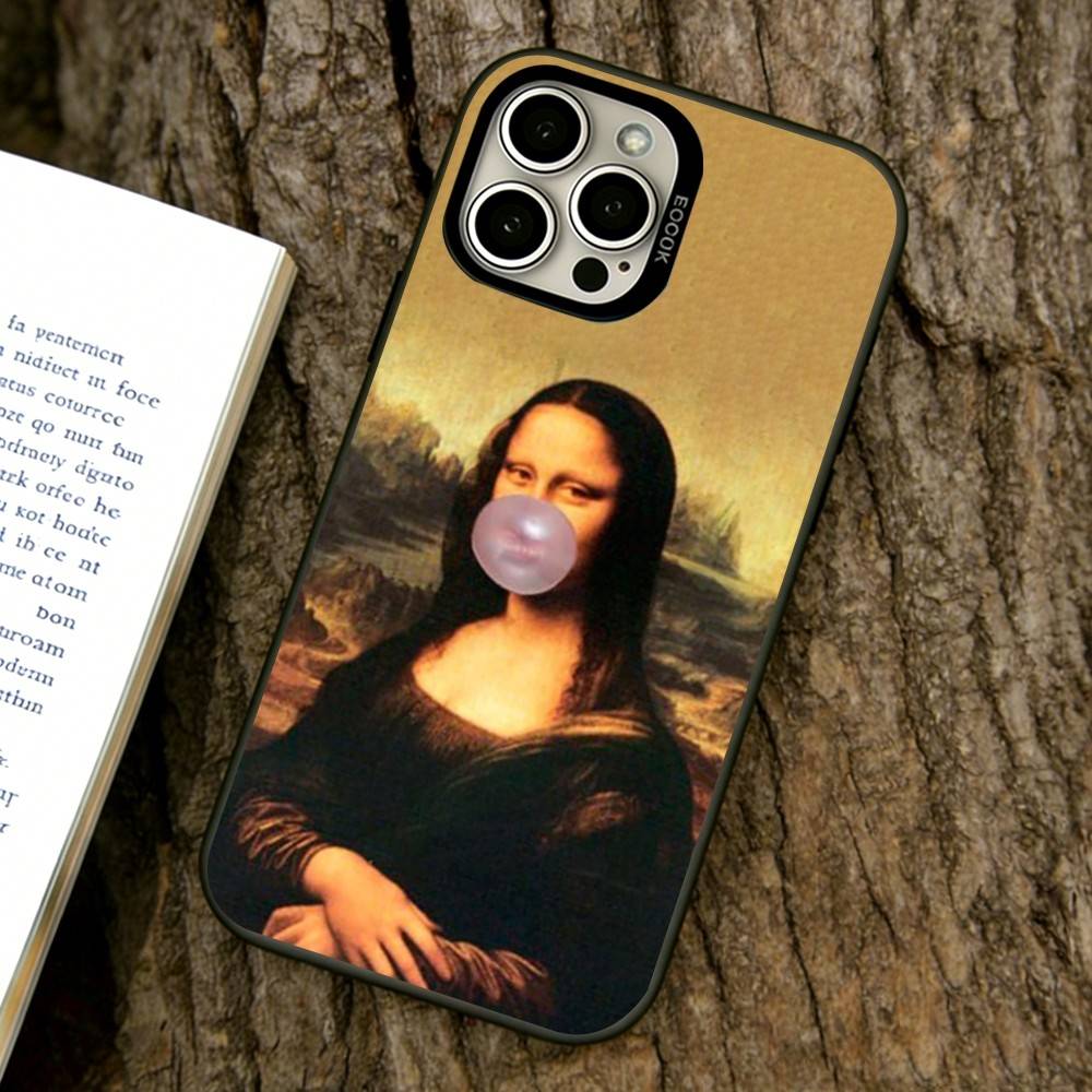 Смешной Чехол для Телефона с Артом М-Мона Лиза Для iPhone 17,16,15,14,13,12,11 Plus,Pro Max,XS,Цветной Посеребренный Внутренний Чехол