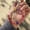 Natural Crystal Multi-Gemstone Five Elements Bracelet - Gold, Wood, Water, Fire, Earth Balance - Innovative and Popular Cultural Creation Bracelet
