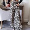 Новые модные уличные повседневные широкие брюки с леопардовым принтом для женщин на весну, прямые женские свободные брюки с высокой талией, летние элегантные женские мешковатые брюки 26274