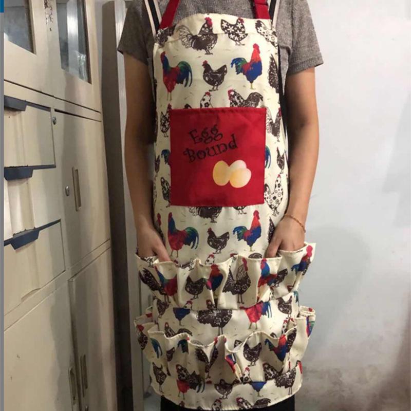 Canvas Egg Collecting Apron: Half-Body, Multi-Pocket Design for Adults and Children