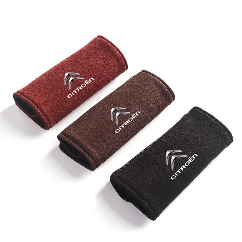 AQP4 Car Interior Roof Handle Cover Suede Roof Grab Handle Grip For Citroen C3 C4 C5 C1 C2 Berlingo Celysee Xsara Picasso Accessories