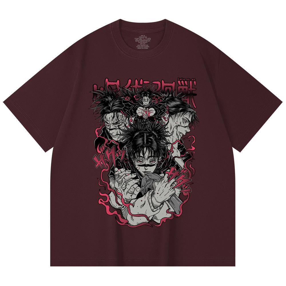 230 г/м² 100% хлопок Jujutsu Kaisen V17 Принт Чосо Унисекс Тяжелая хлопковая футболка