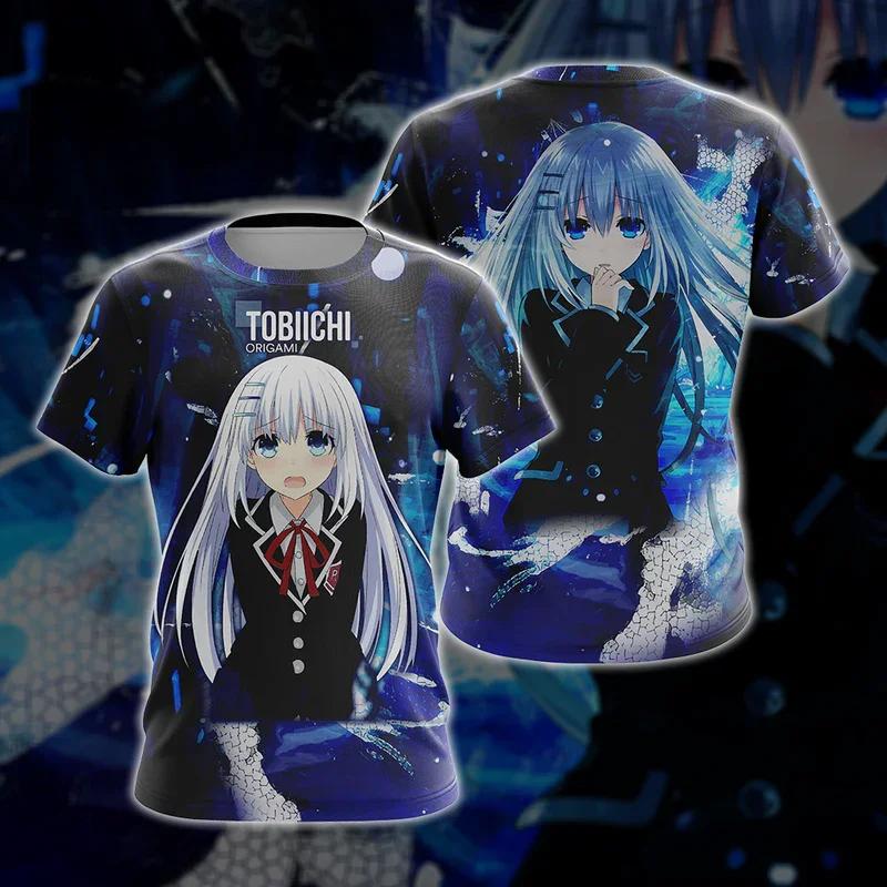 Аниме DATE A LIVE Куруми Токисаки 3D-принт Мужские Женские Футболки Мода Повседневный Харадзюку Короткий Рукав Круглый Вырез Детские Топы Одежда