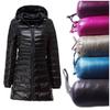 Women Ultra Light Jacket Hooded Slim Long Sleeve Parka Overcoat