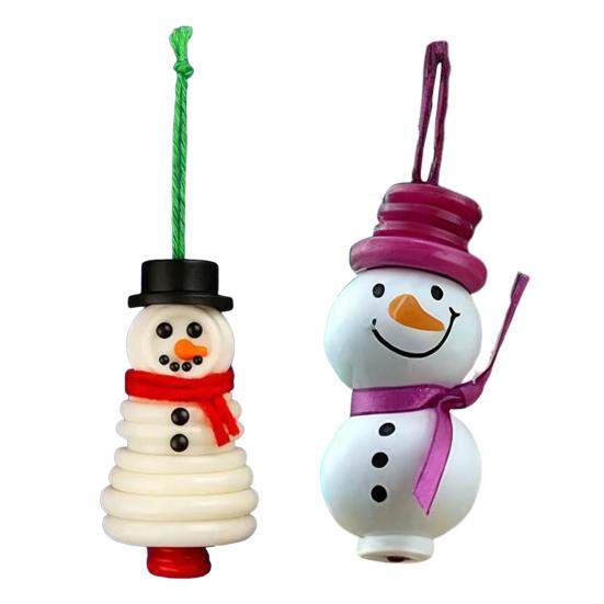 DIY Button Christmas Ornament Kit Stacked Colorful Buttons Christmas Snowman/Santa/Angel/Tree Craft Making Set for Holiday Decor
